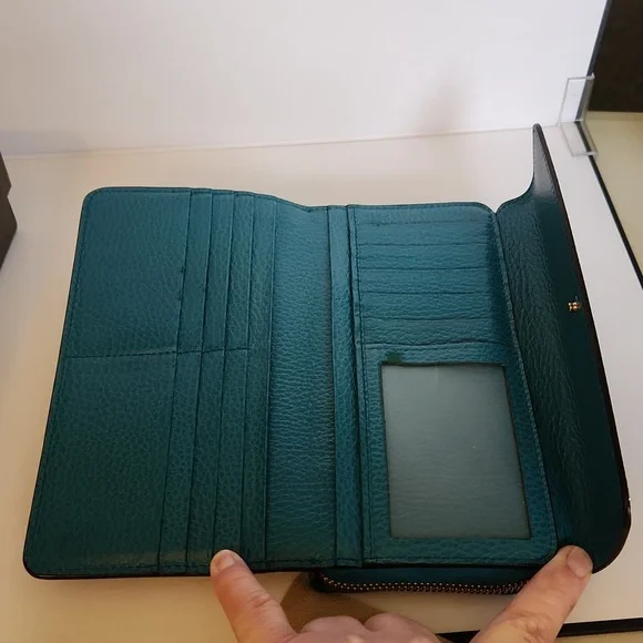 Gucci Interlocking GG Long Doublesided Wallet- Turquoise w/Box - Picture 10 of 14